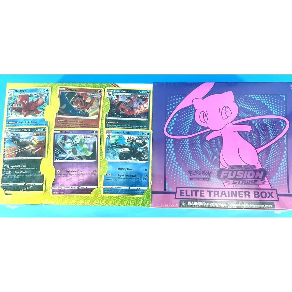 Pokémon TCG Sword & Shield Fusion Strike Elite Trainer Box Mew W/ Bonus Cards